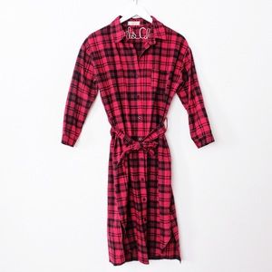 ♡ Fashion Classic Plaid Long Duster Button-Down Top ♡